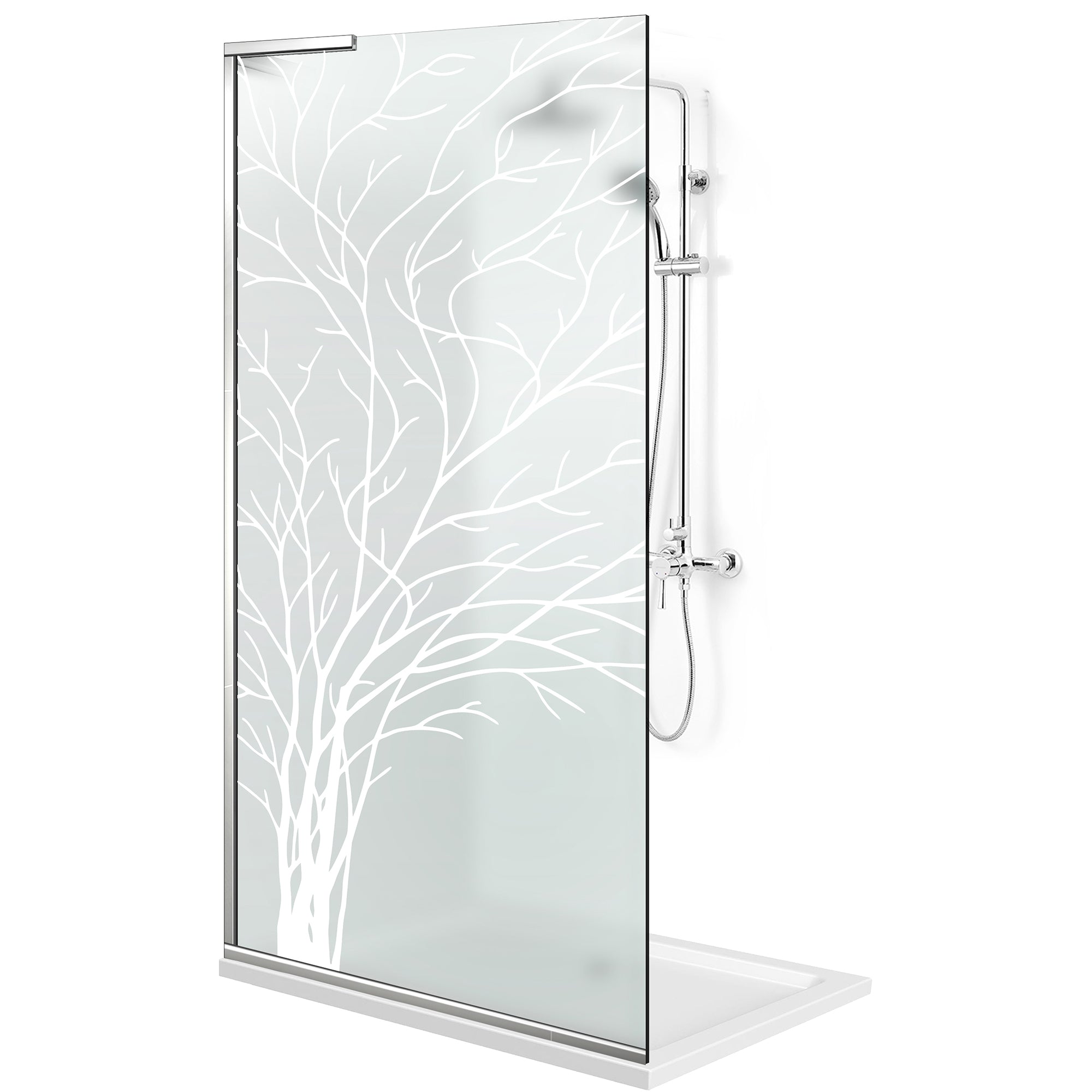 Paravan dus Walk-in, Perete dus Inox, #Mat #Matt