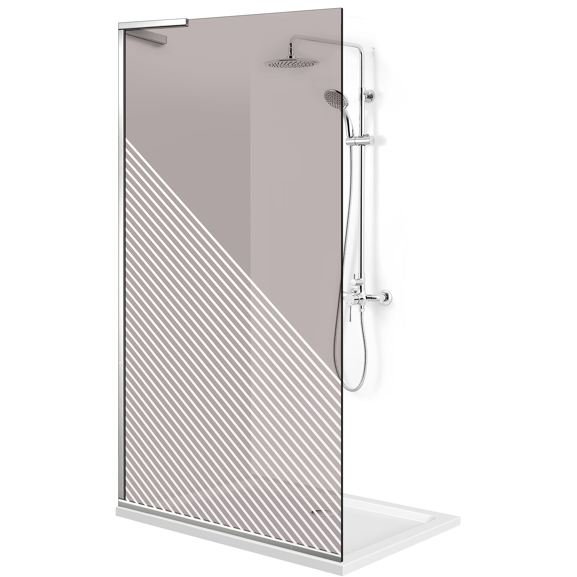 Paravan dus Walk-in, Perete dus Inox, #Bronz #Bronz