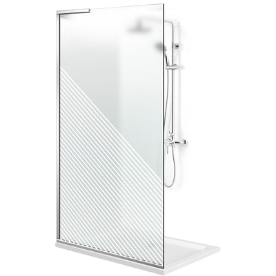 Paravan dus Walk-in, Perete dus Inox, #Mat #Matt