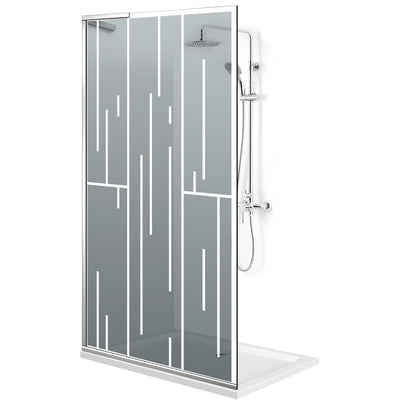 Paravan dus Walk-in, Perete dus Inox, #Gri #Szürke