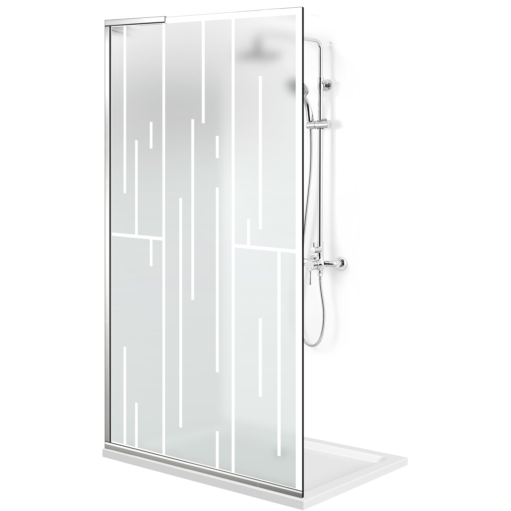 Paravan dus Walk-in, Perete dus Inox, #Mat #Matt