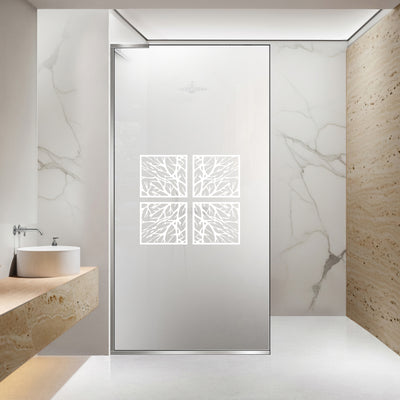 Paravan dus Walk-in, Perete dus Inox, #Mat #Matt