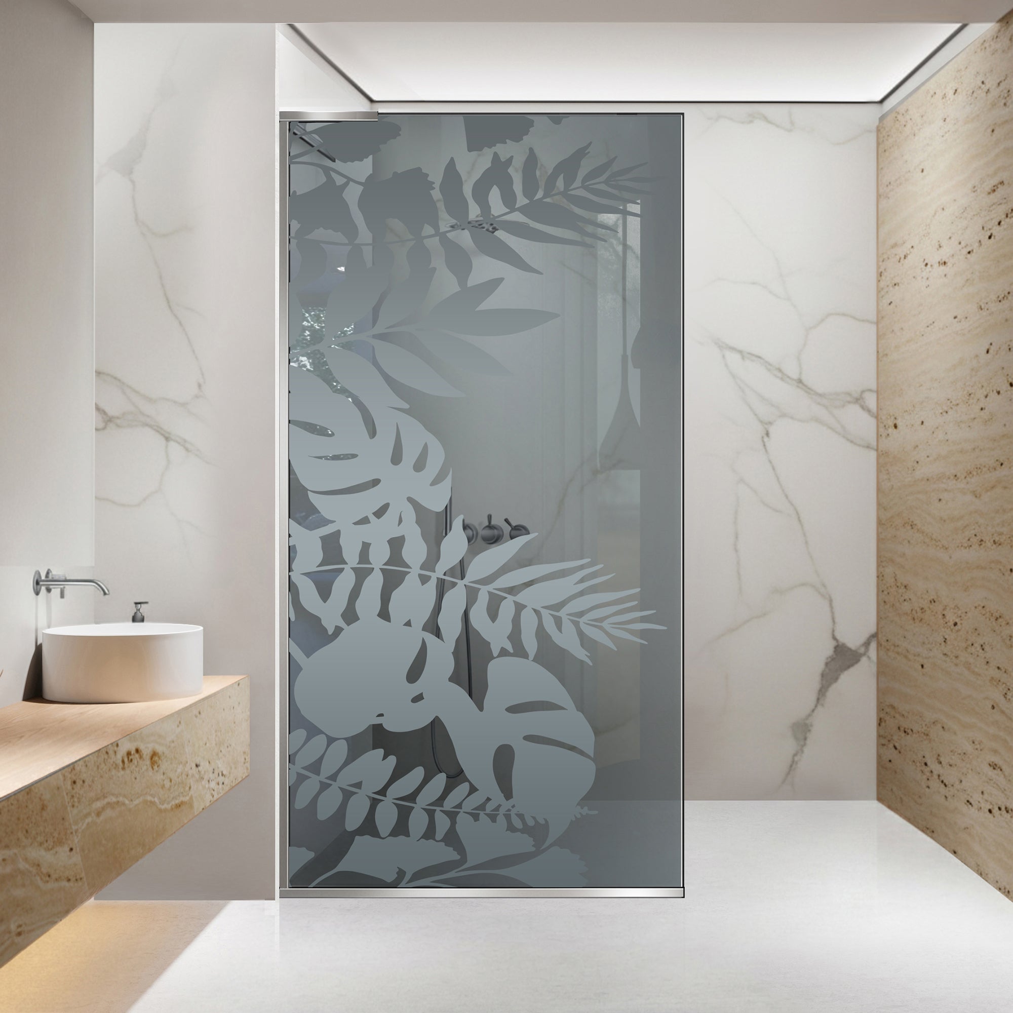 Paravan dus Walk-in, Perete dus Inox, #Gri #Szürke