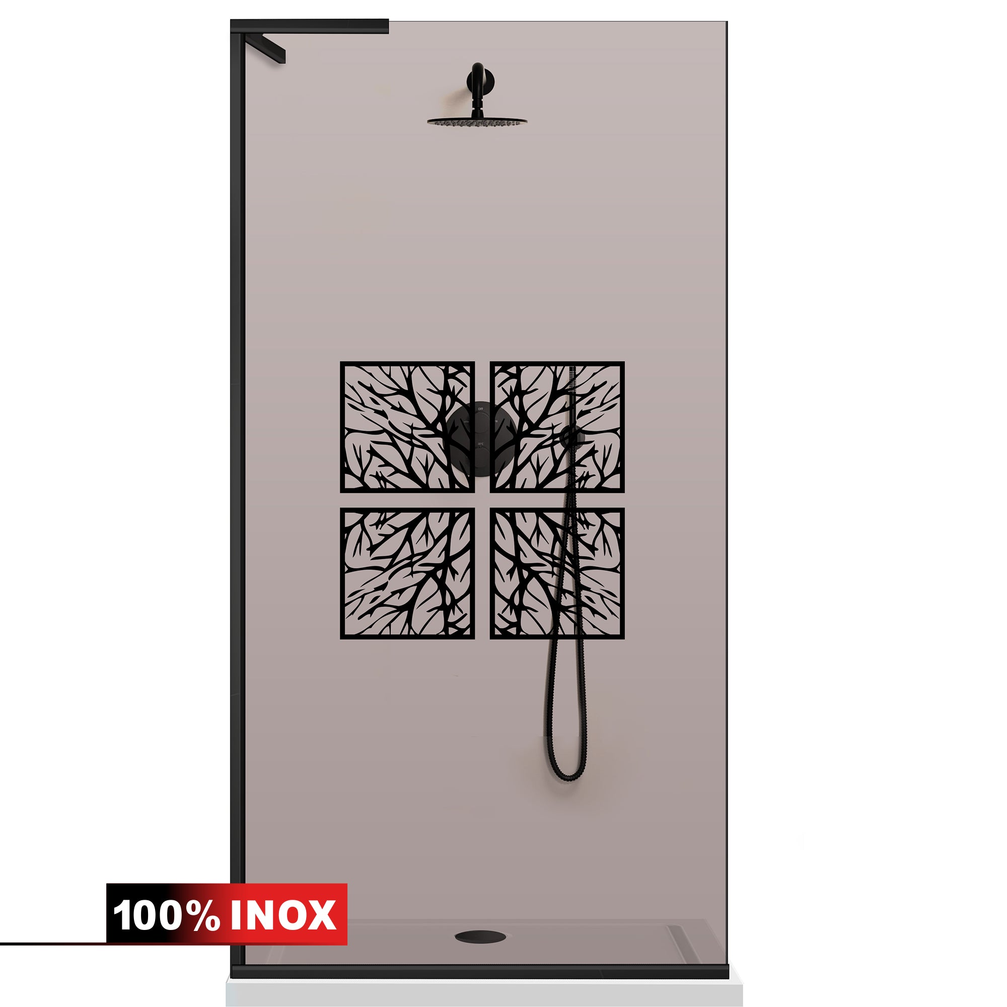 Paravan dus Walk-in, Perete dus Inox, #Bronz #Bronz