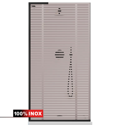Paravan dus Walk-in, Perete dus Inox, #Bronz #Bronz