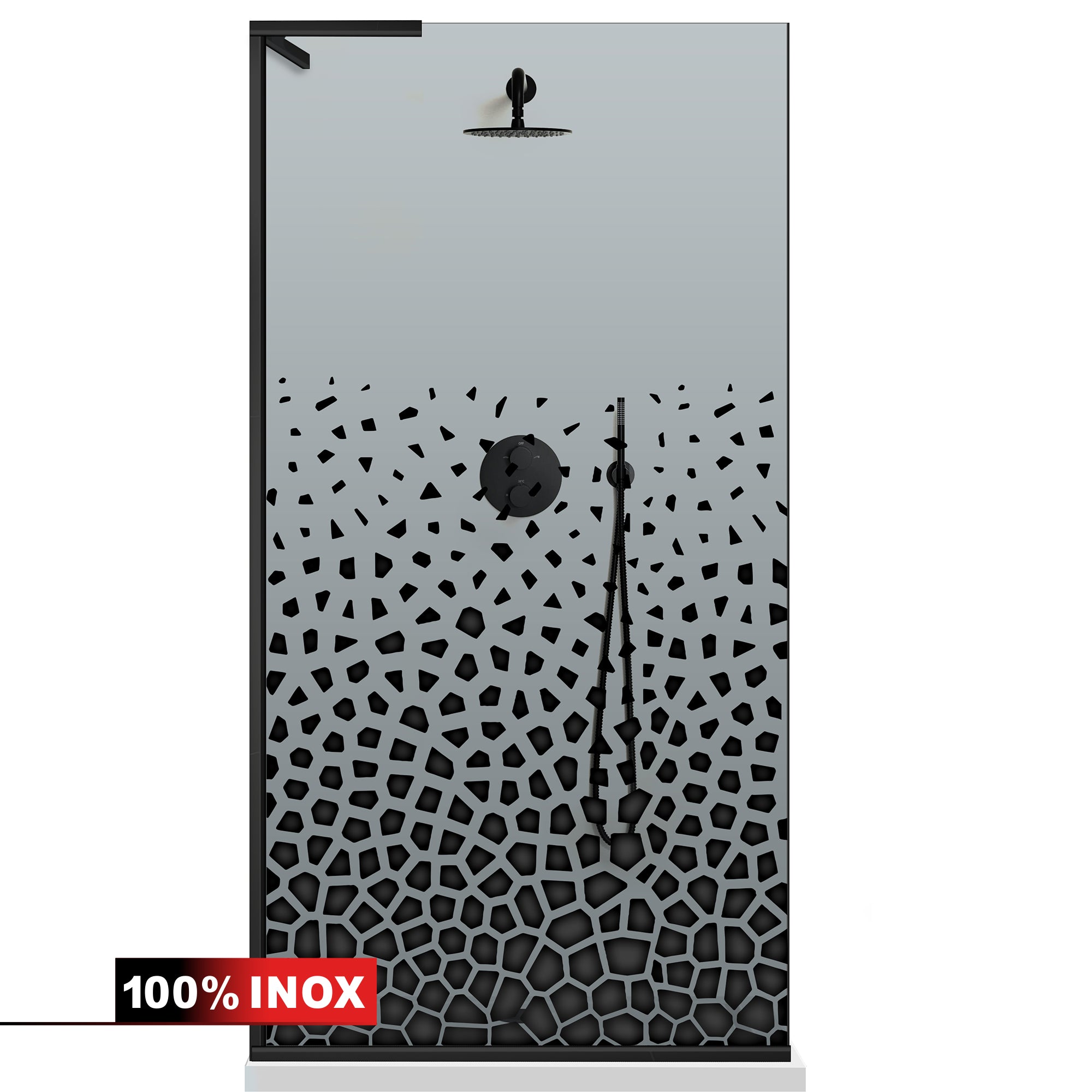 Paravan dus Walk-in, Perete dus Inox, #Gri #Szürke