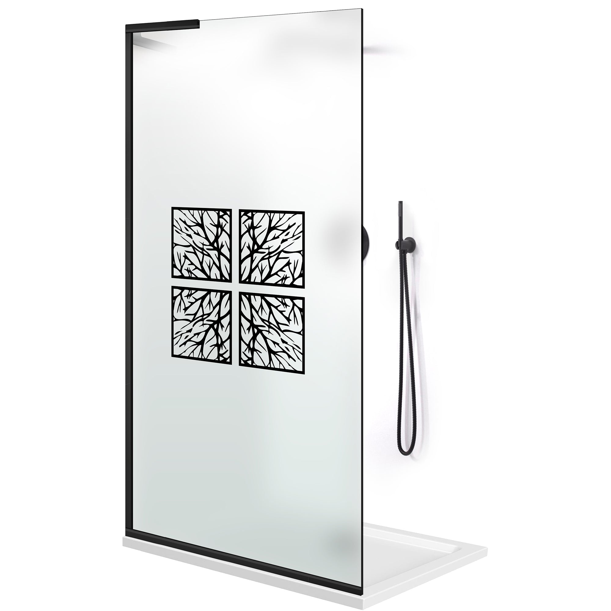 Paravan dus Walk-in, Perete dus Inox, #Mat #Matt