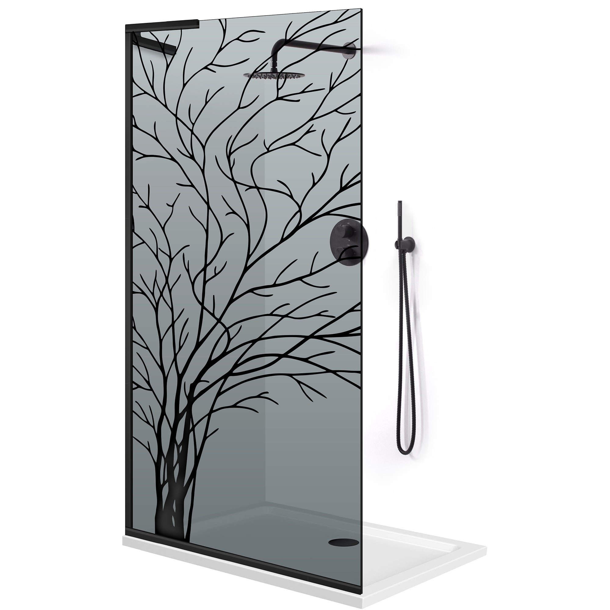 Paravan dus Walk-in, Perete dus Inox, #Gri #Szürke