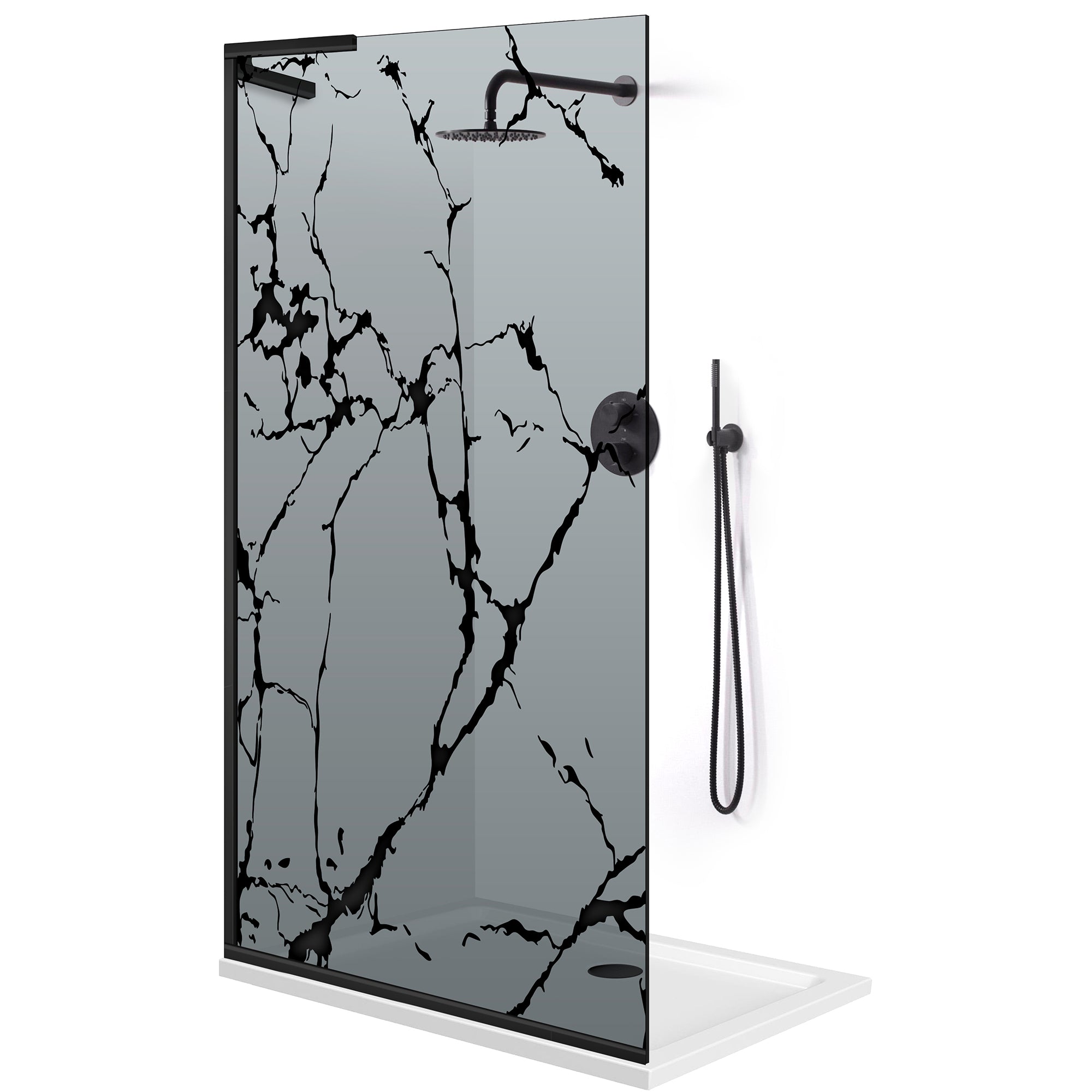 Paravan dus Walk-in, Perete dus Inox, #Gri #Szürke