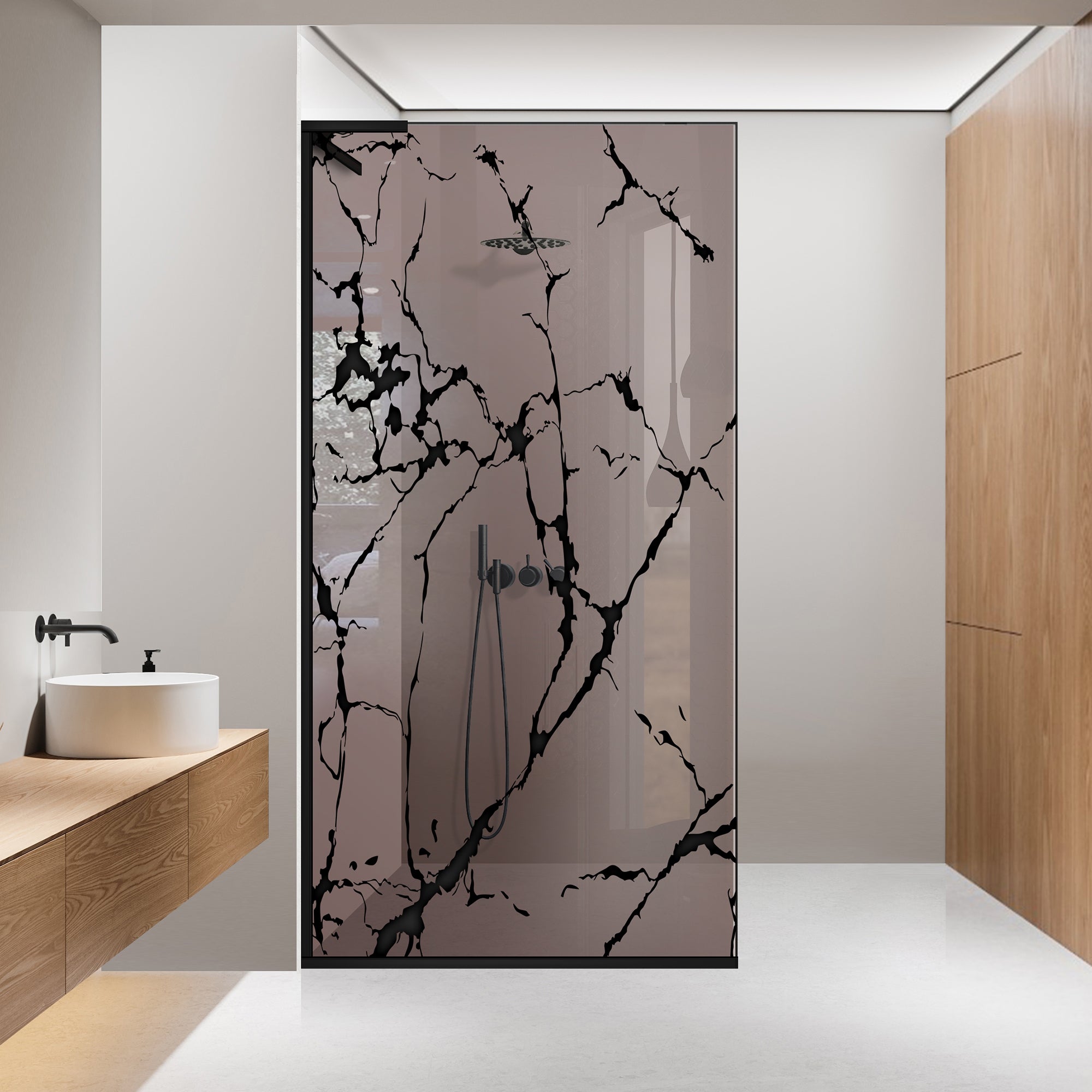 Paravan dus Walk-in, Perete dus Inox, #Bronz #Bronzo
