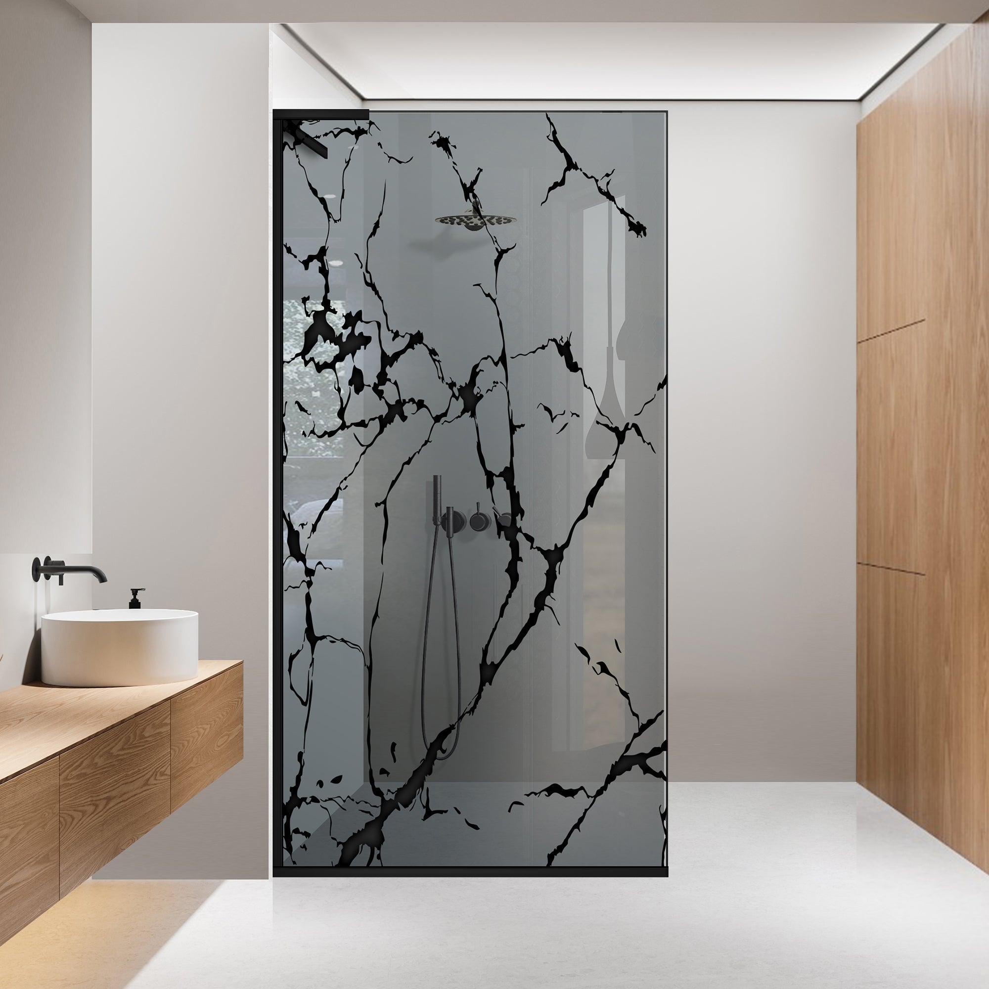 Paravan dus Walk-in, Perete dus Inox, #Gri #Szürke