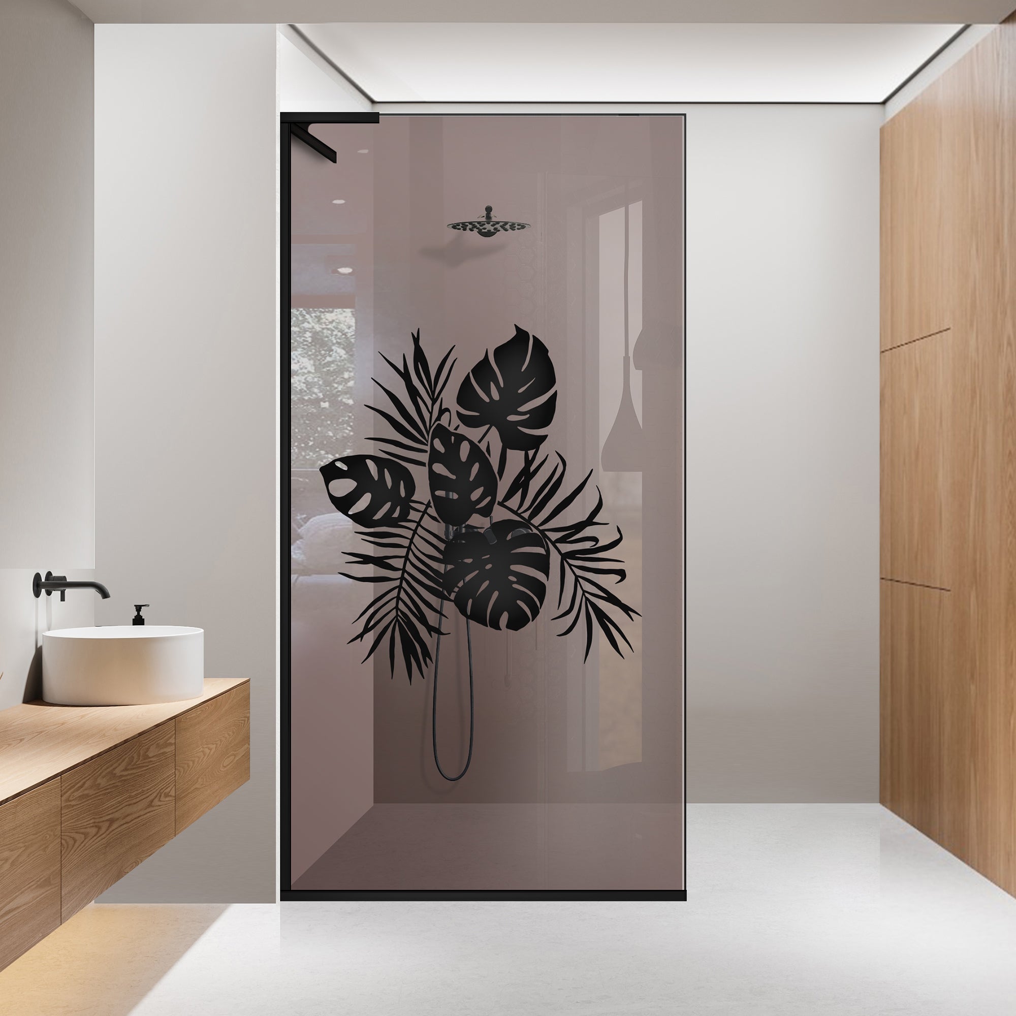 Paravan dus Walk-in, Perete dus Inox, #Bronz #Bronz