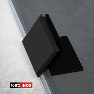 Paravan dus Walk-in, Perete dus Inox, negru mat #Gri