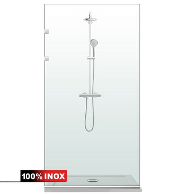 Paravan dus walk-in Aqua Elegance ® INOX, feronerie full inox, sticla clara, securizata,