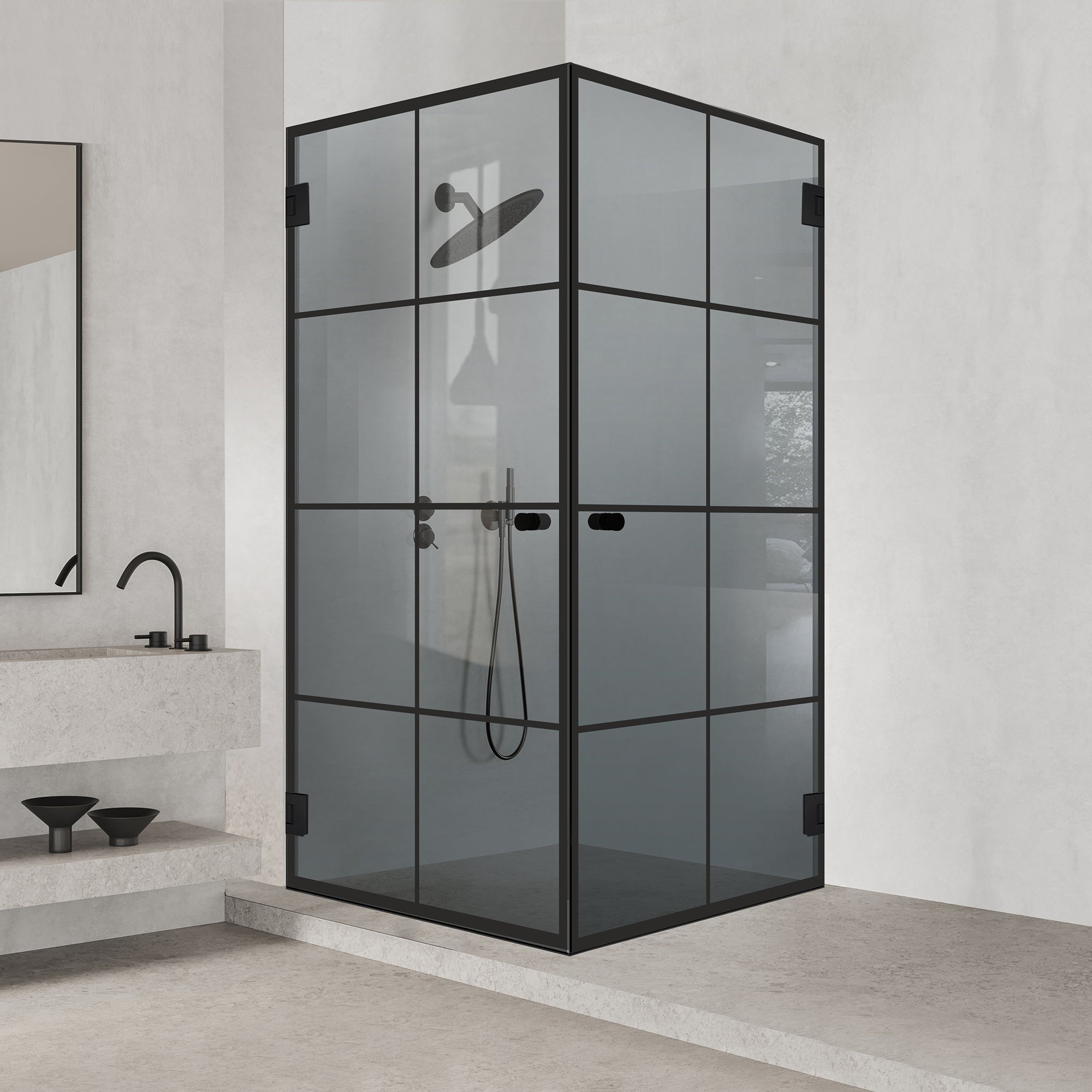 Cabina dus cu usa batanta #Gri