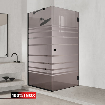 Shower enclosure with swing door #Bronze