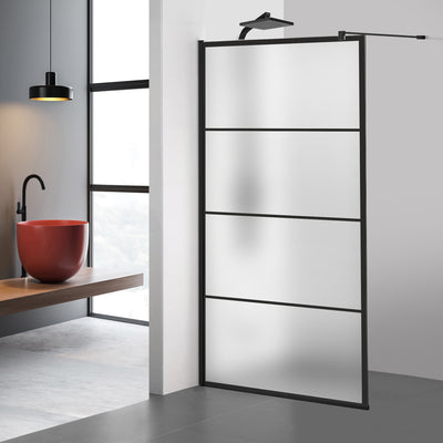 Paravan dus Walk-in, Perete dus  Negru, #Mat #Matt