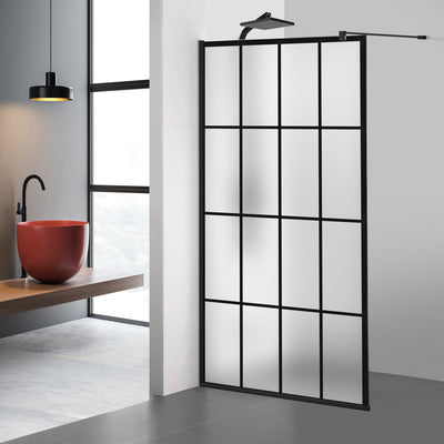 Paravan dus Walk-in, Perete dus  Negru, #Mat #Matt
