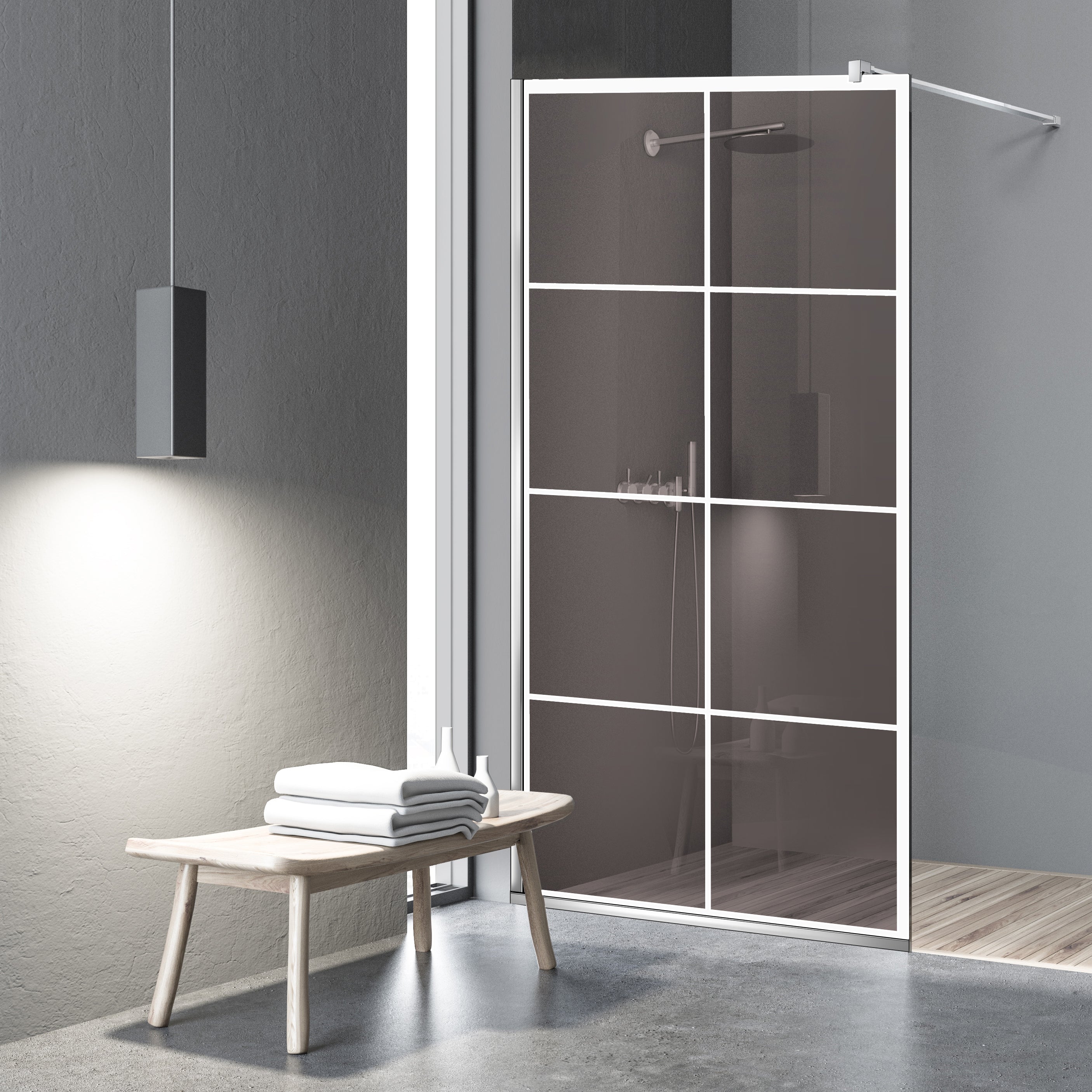 Paravan dus Walk-in, Perete dus  Inox, #Bronz #Bronz