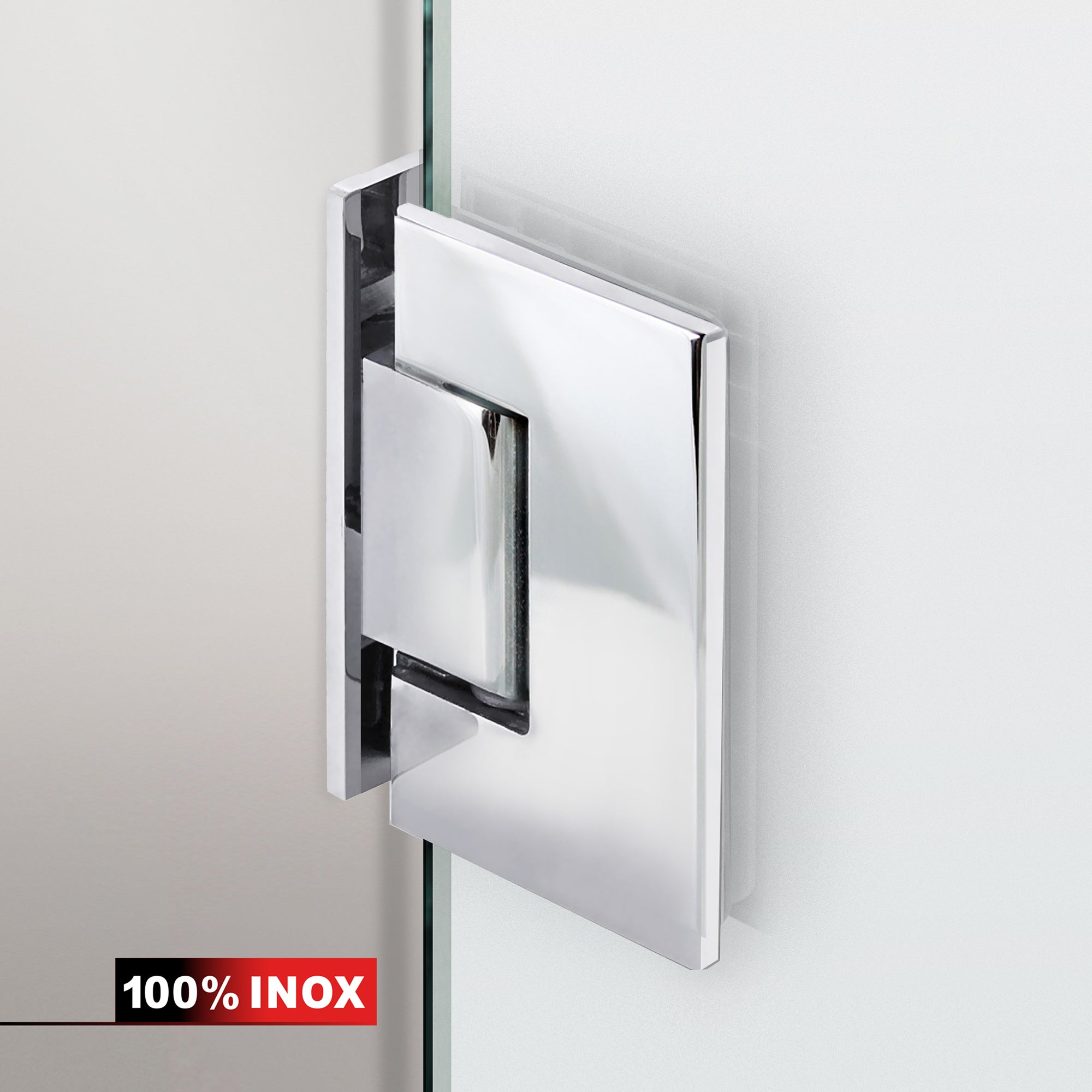 Shower enclosure with hinged door #Satiné