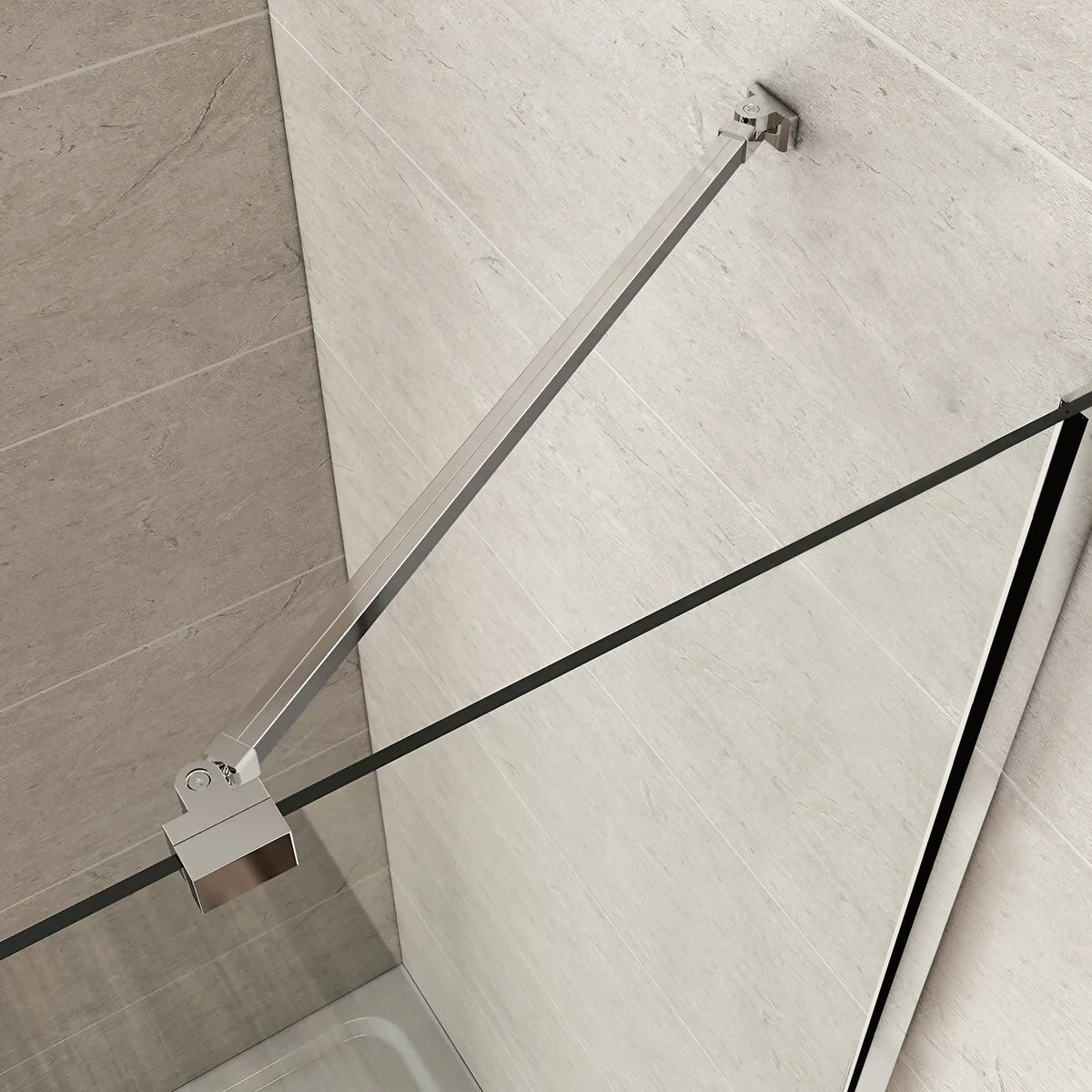 Paravan dus Walk-in, Perete dus  Inox, #Clara