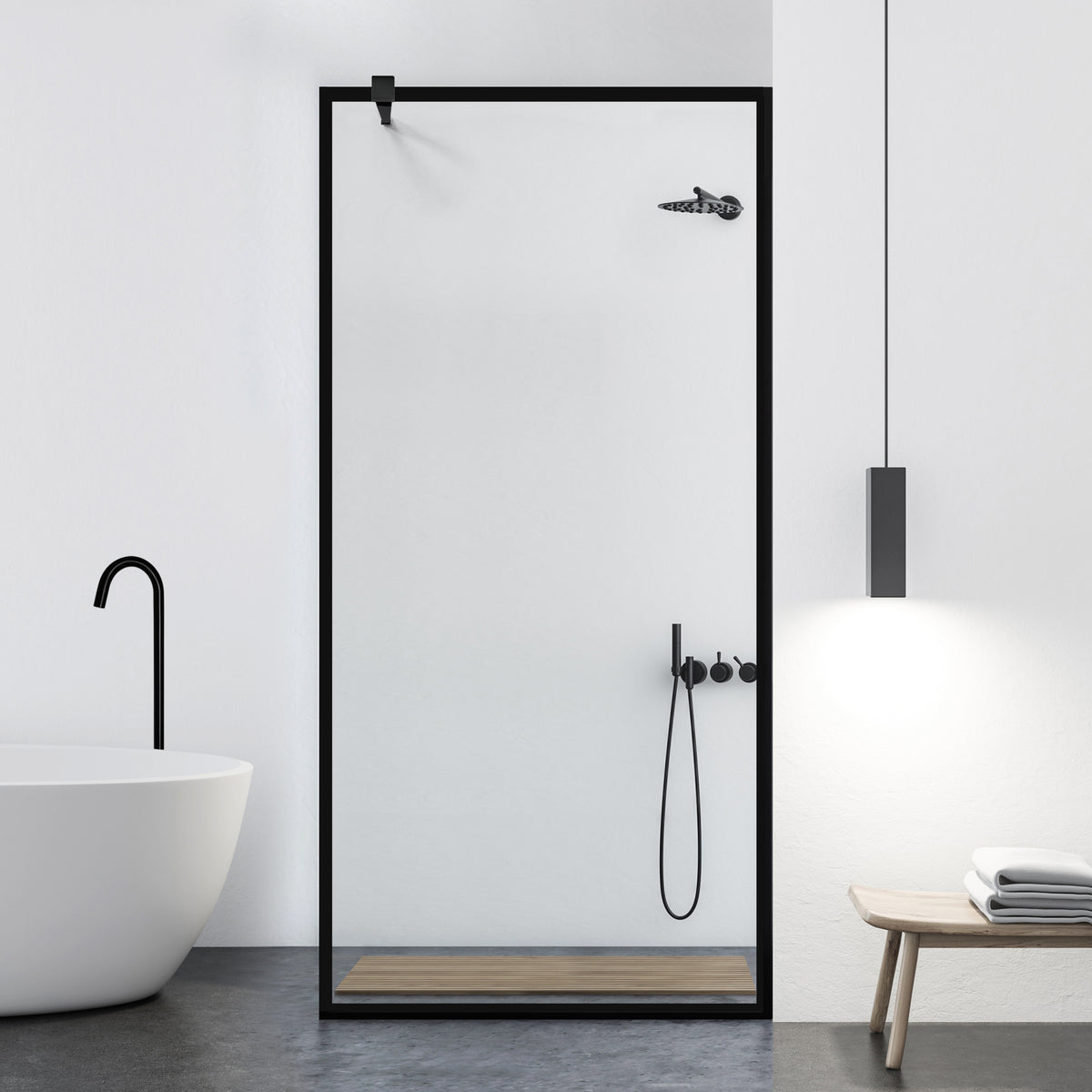 Paravan dus Walk-in, Perete dus Negru, #Clara