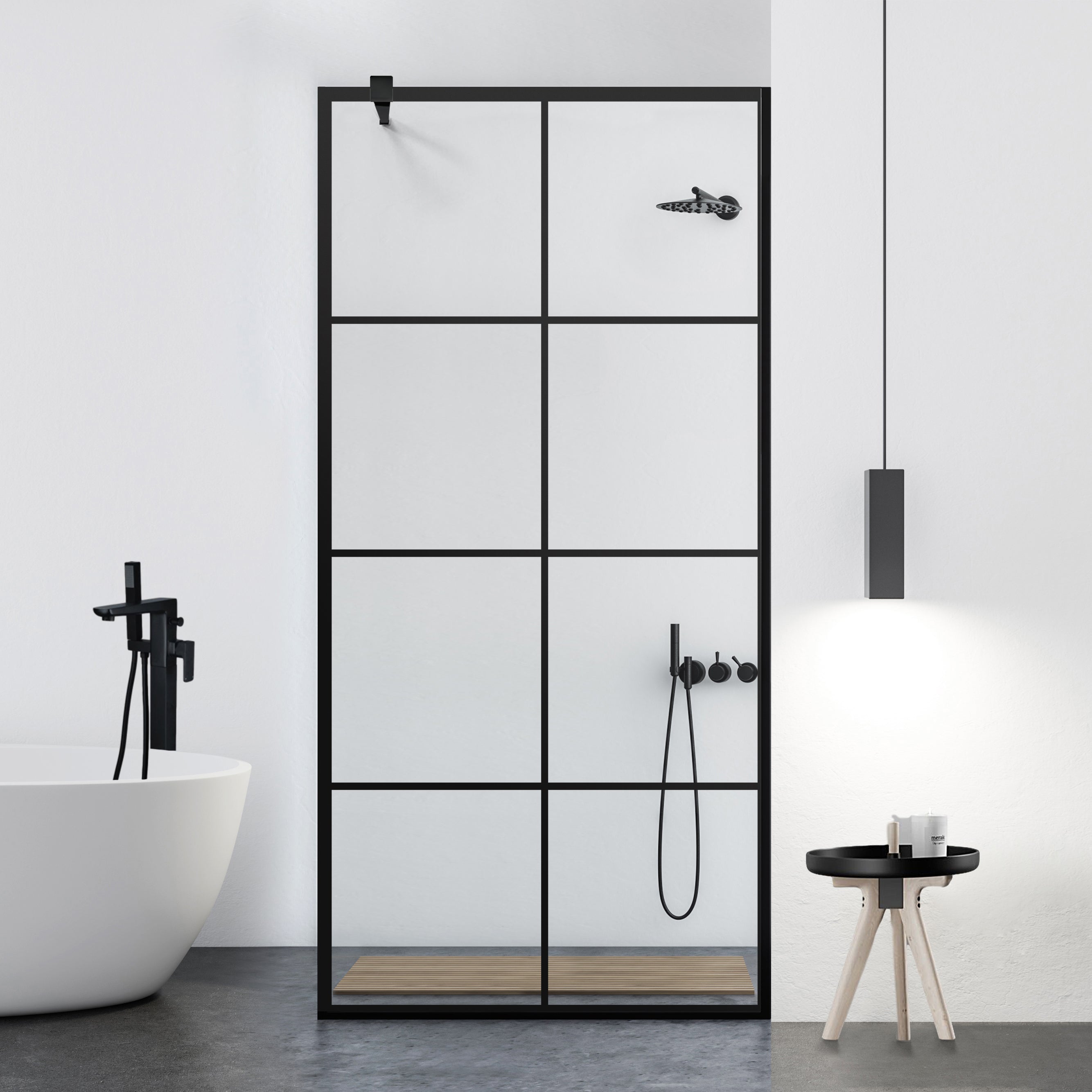 Paravan dus Walk-in, Perete dus Negru, #Clara #Víztiszta