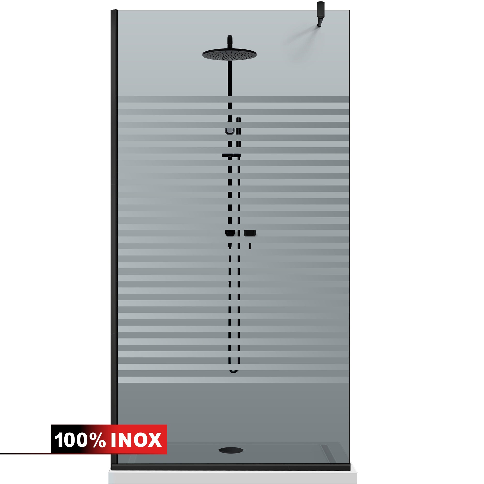 Paravan dus Walk-in, Perete dus  Negru, #Gri #Szürke