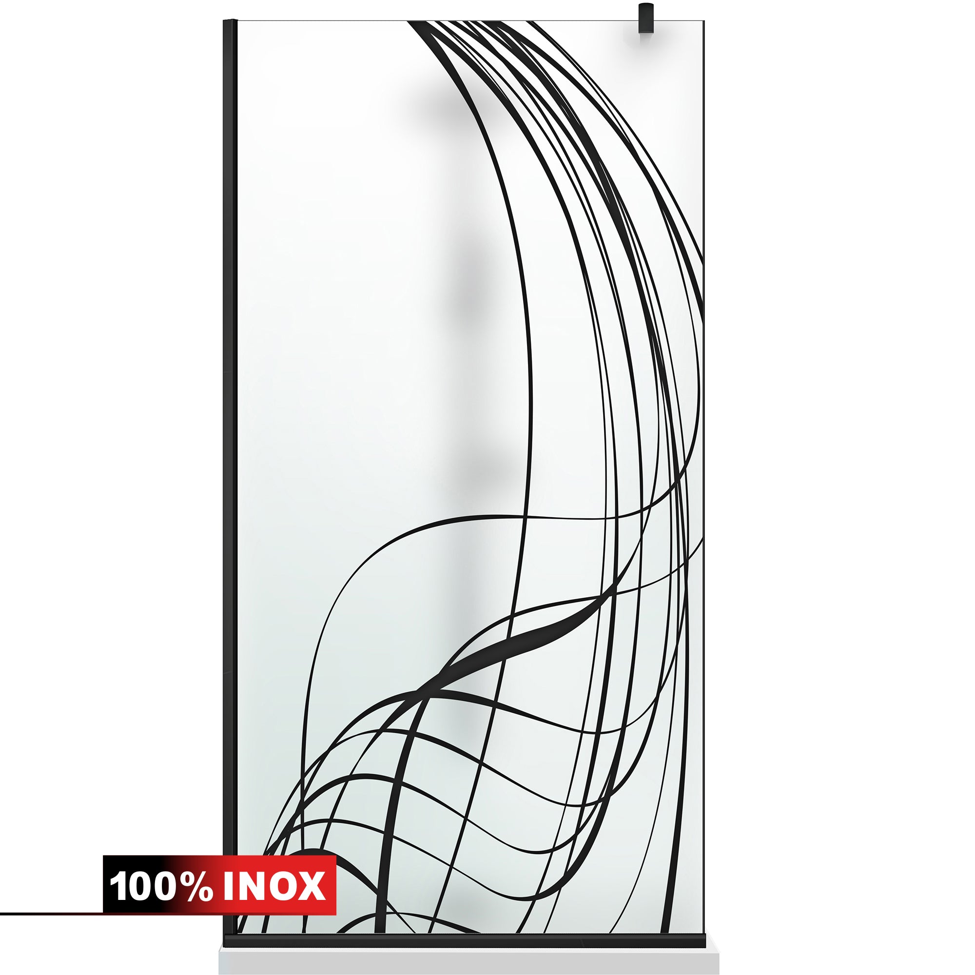 Paravan dus Walk-in, Perete dus  Negru, #Mat #Matt