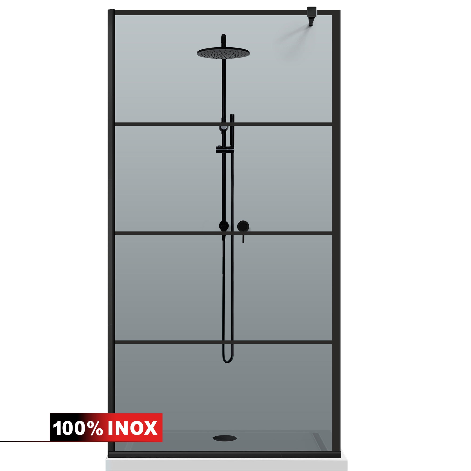 Paravan dus Walk-in, Perete dus  Negru, #Gri #Szürke