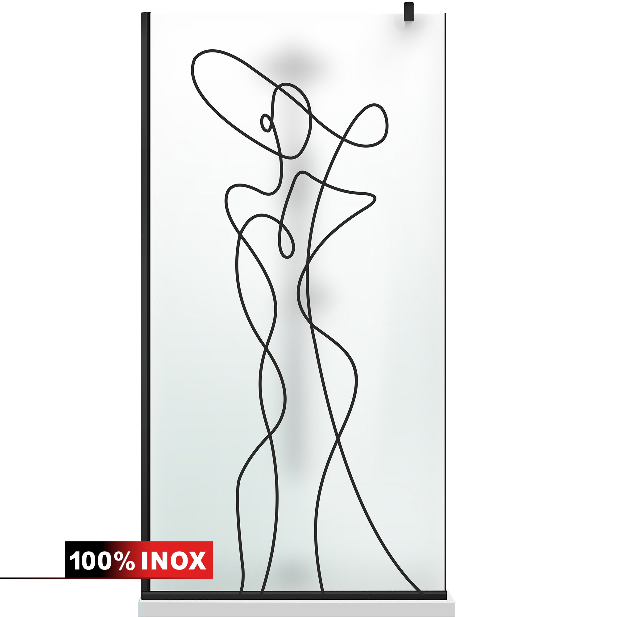 Paravan dus Walk-in, Perete dus  Negru, #Mat #Matt
