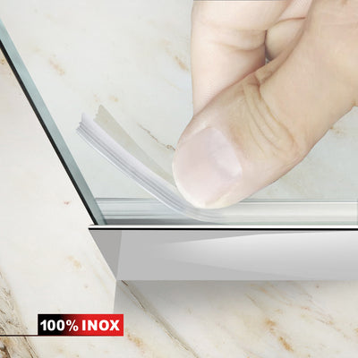 Paravan dus Walk-in, Perete dus Inox, #Clara